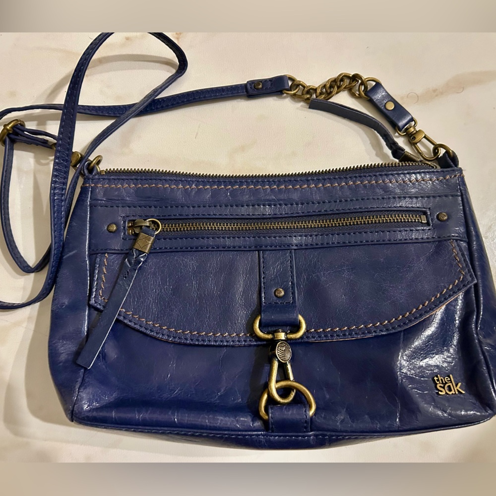 The Sak Navy Leather Crossbody Bag